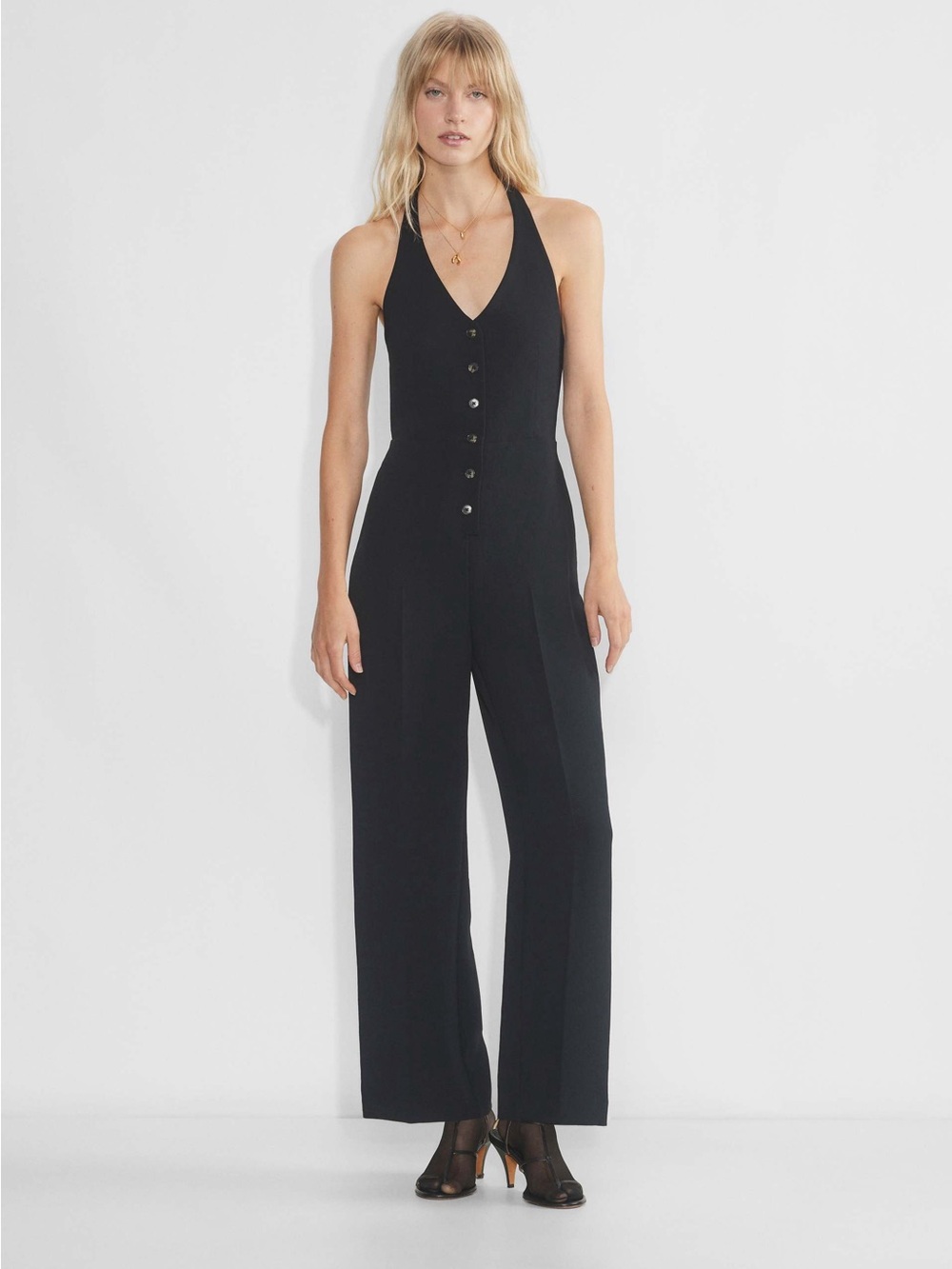 Wilfred Upscale Button-Front Jumpsuit